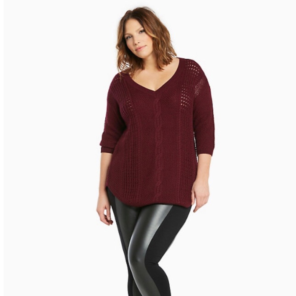 Leather panel leggings; black